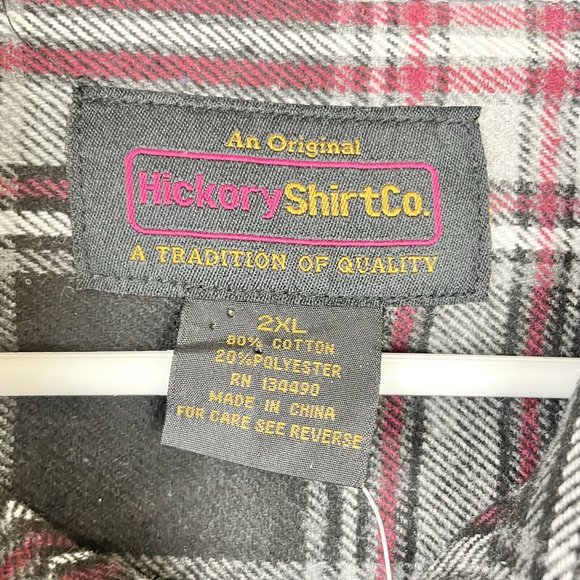 Men’s Extra Heavy Pearl Snap Plaid Flannel Outdoor Shacket Blk Red Gry 2XLT NWT - Picture 3 of 8